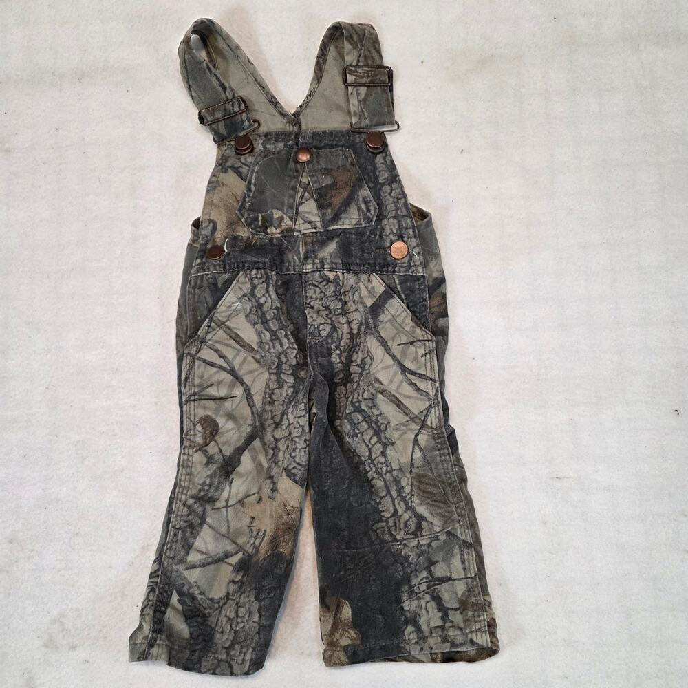 VTG WALLS OUTDOORS Baby Sz 0 Reg Camo Bib Overalls Infant Camoflauge Hunting